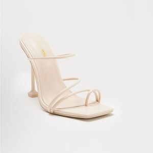 Fashion Nova Cream Strappy Heels